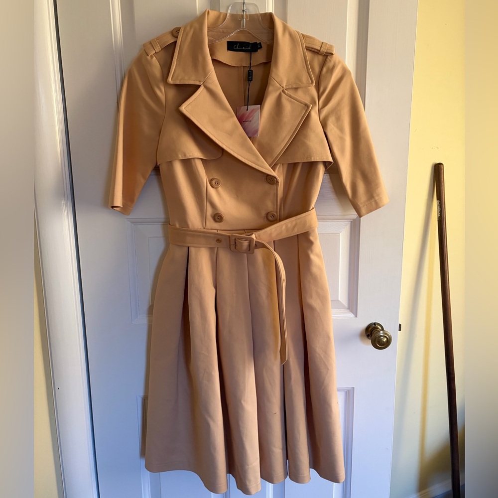 Camel Trench Dress